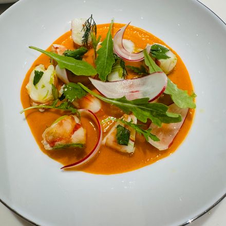 A dish prepared by a Chef Yacht Club chef