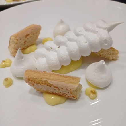A dish prepared by a Chef Yacht Club chef