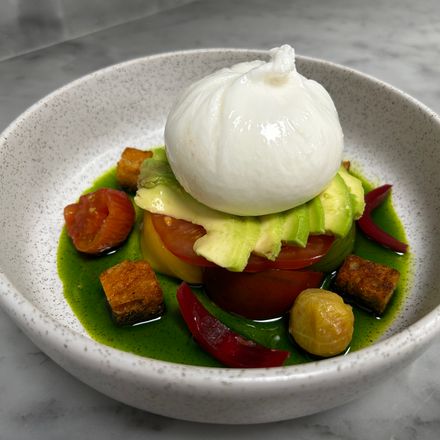 A dish prepared by a Chef Yacht Club chef