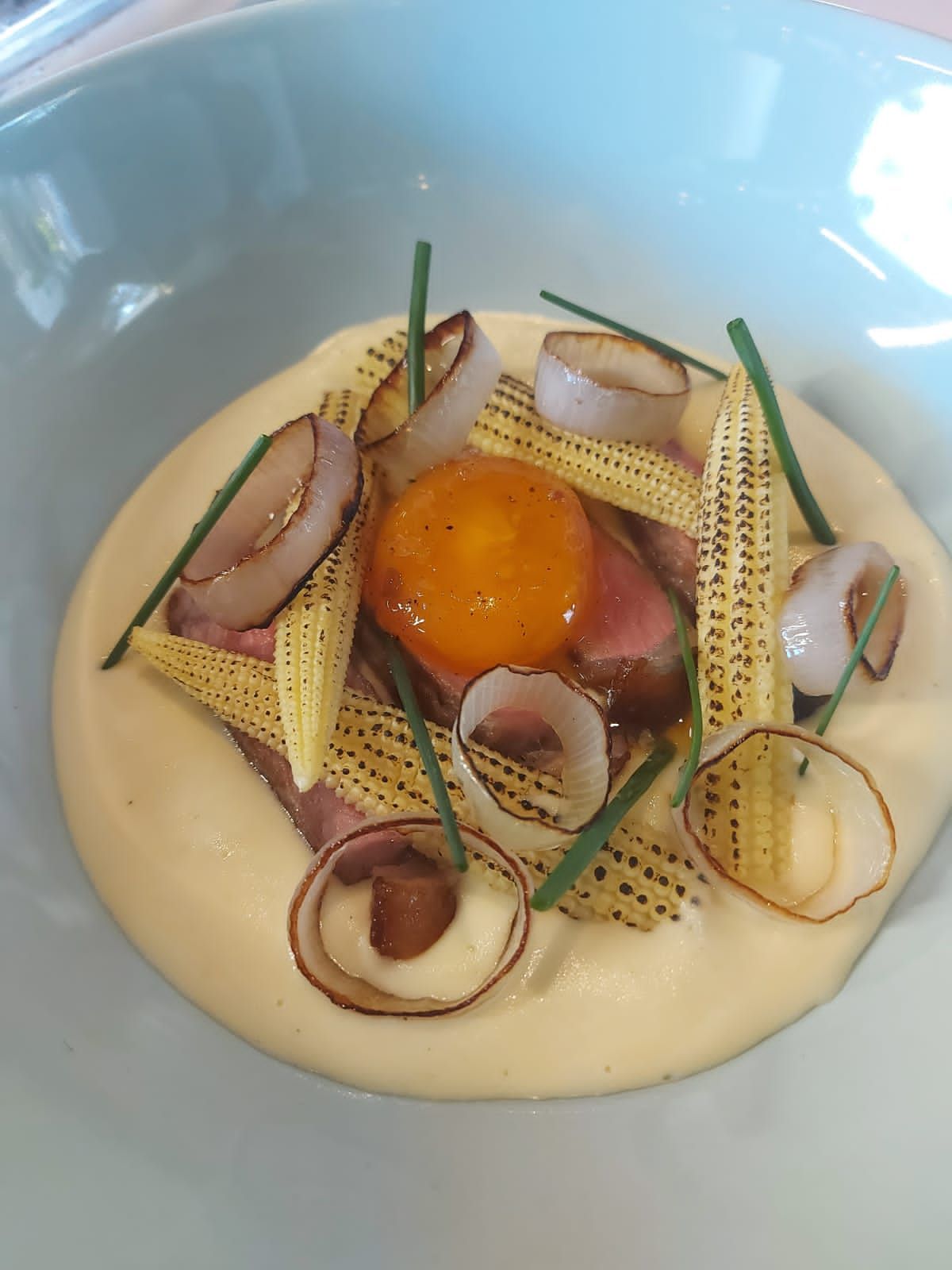 A dish prepared by a Chef Yacht Club chef